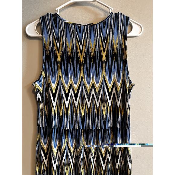 J Jill Wearever Collection Dress Size Small Tank Chevron Midi Sleeveless - Picture 7 of 12